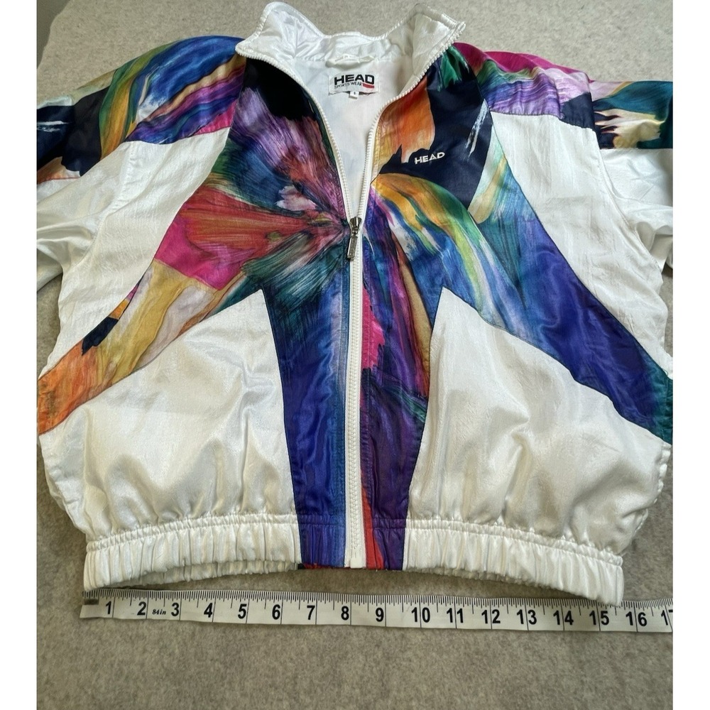 VTG RETRO 80s HEAD SportswearWaterfall Colorblack Track Windbreaker Jacket SM - Picture 9 of 14